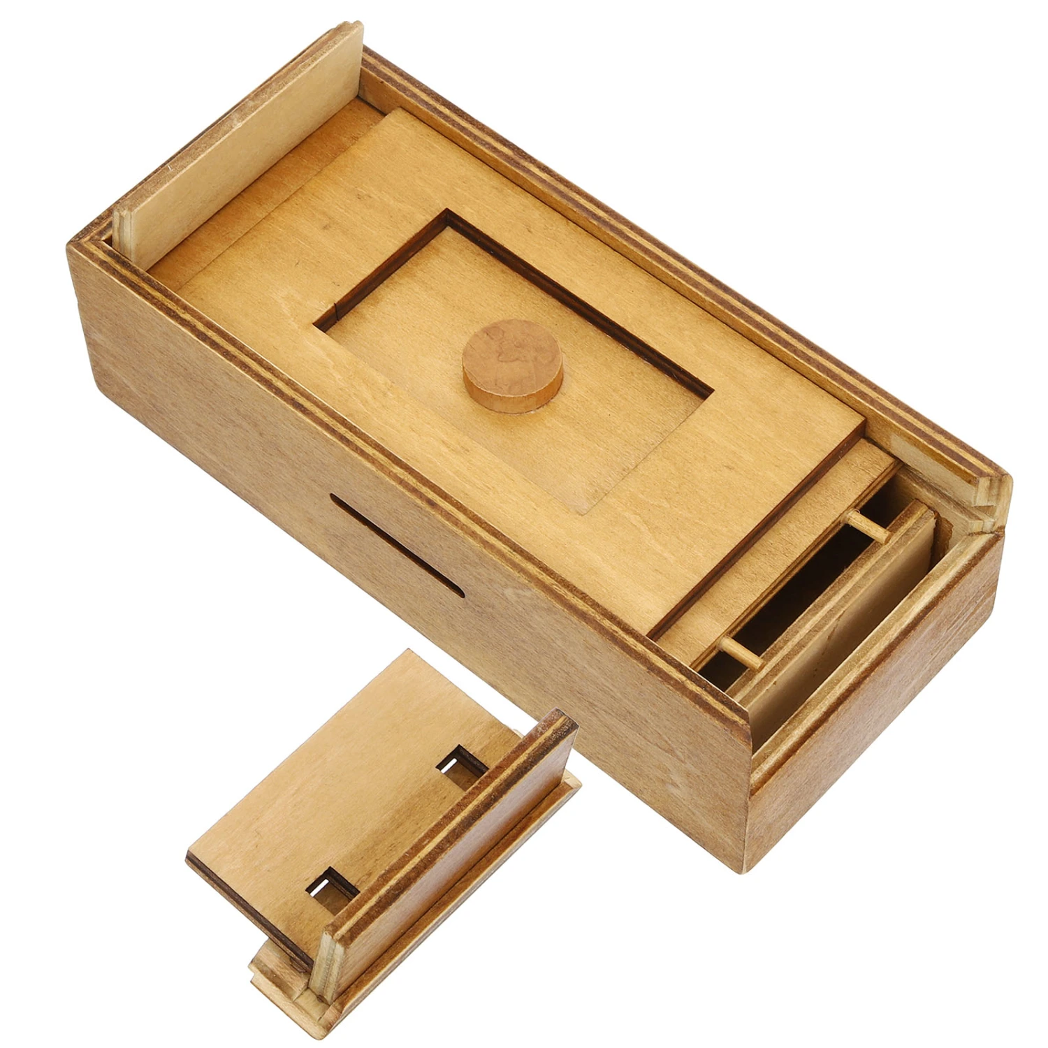 Wooden Box Toy Children Cognitive Toy Kids Box Plaything with Concealed Compartment