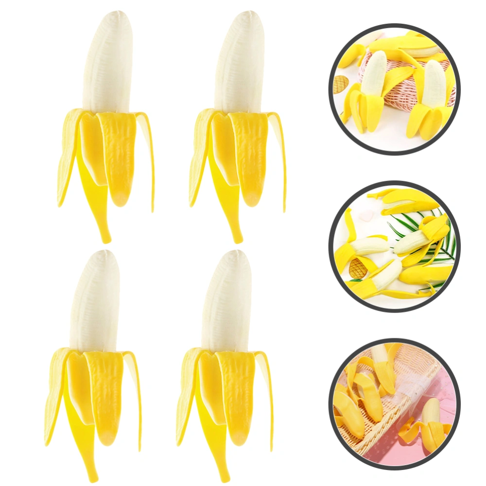 4Pcs Simulation Banana Squeeze Toys Banana Sensory Toys Stress Relief Kids Toy