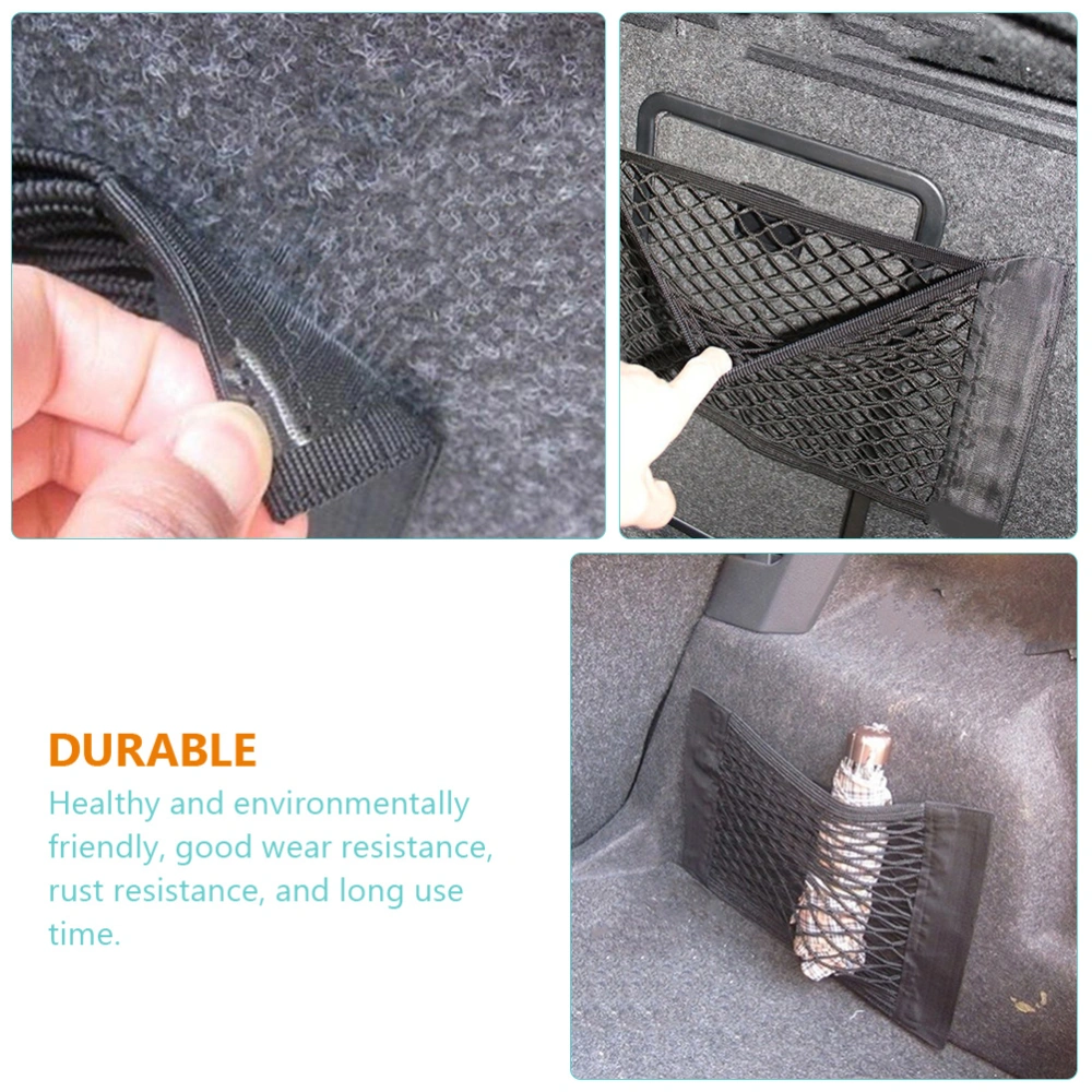 4pcs Automotive Cargo Nets Rear Car Nets Double-layer Storage Nets Mesh Car Nets