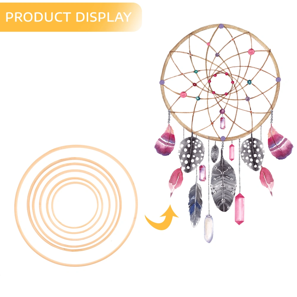 24pcs Dream Catcher Bamboo Rings Bamboo Hoops Party DIY Craft Bamboo Rings