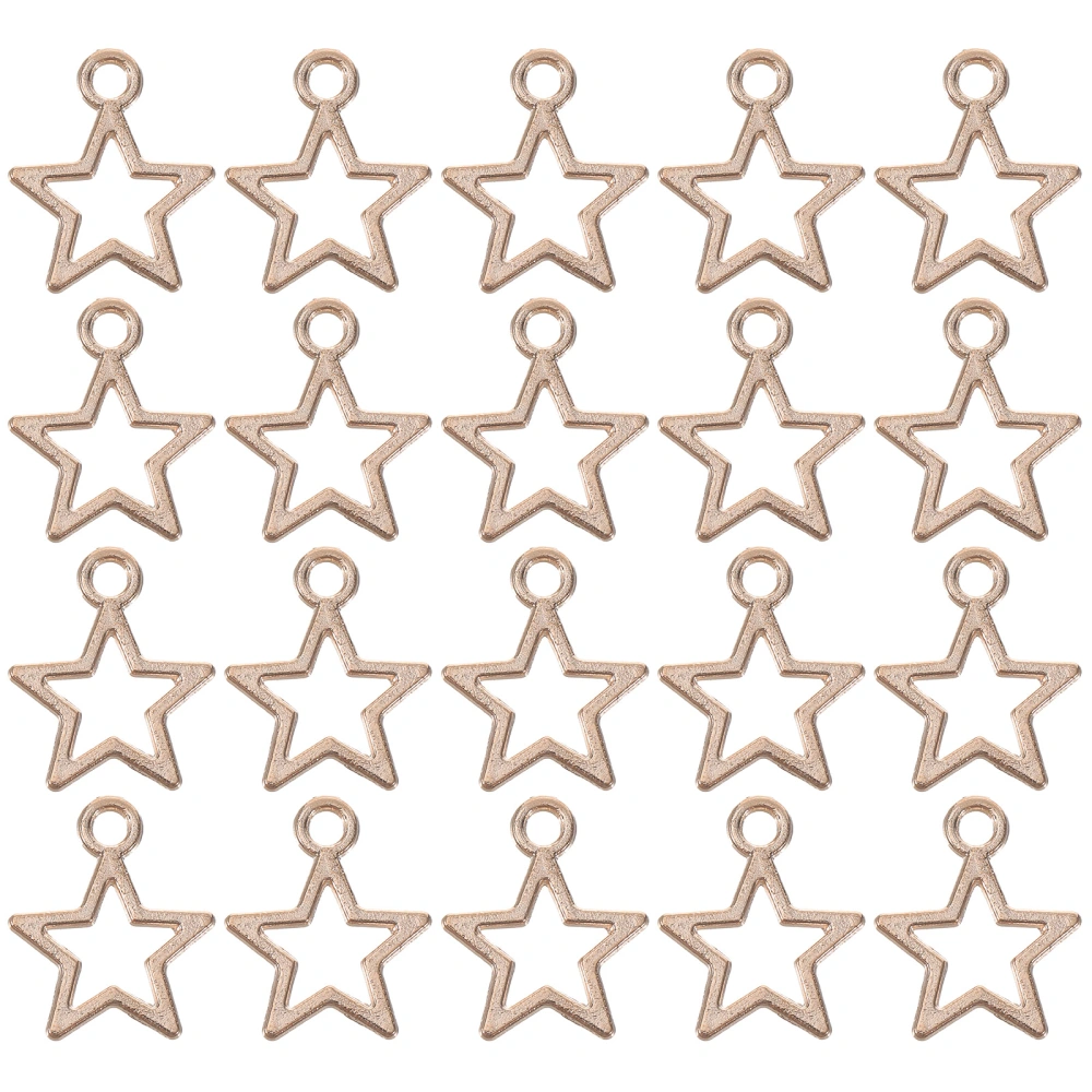 100pcs Hollow Frame Pendants Hollow out Five-pointed Star Jewelry DIY Charms