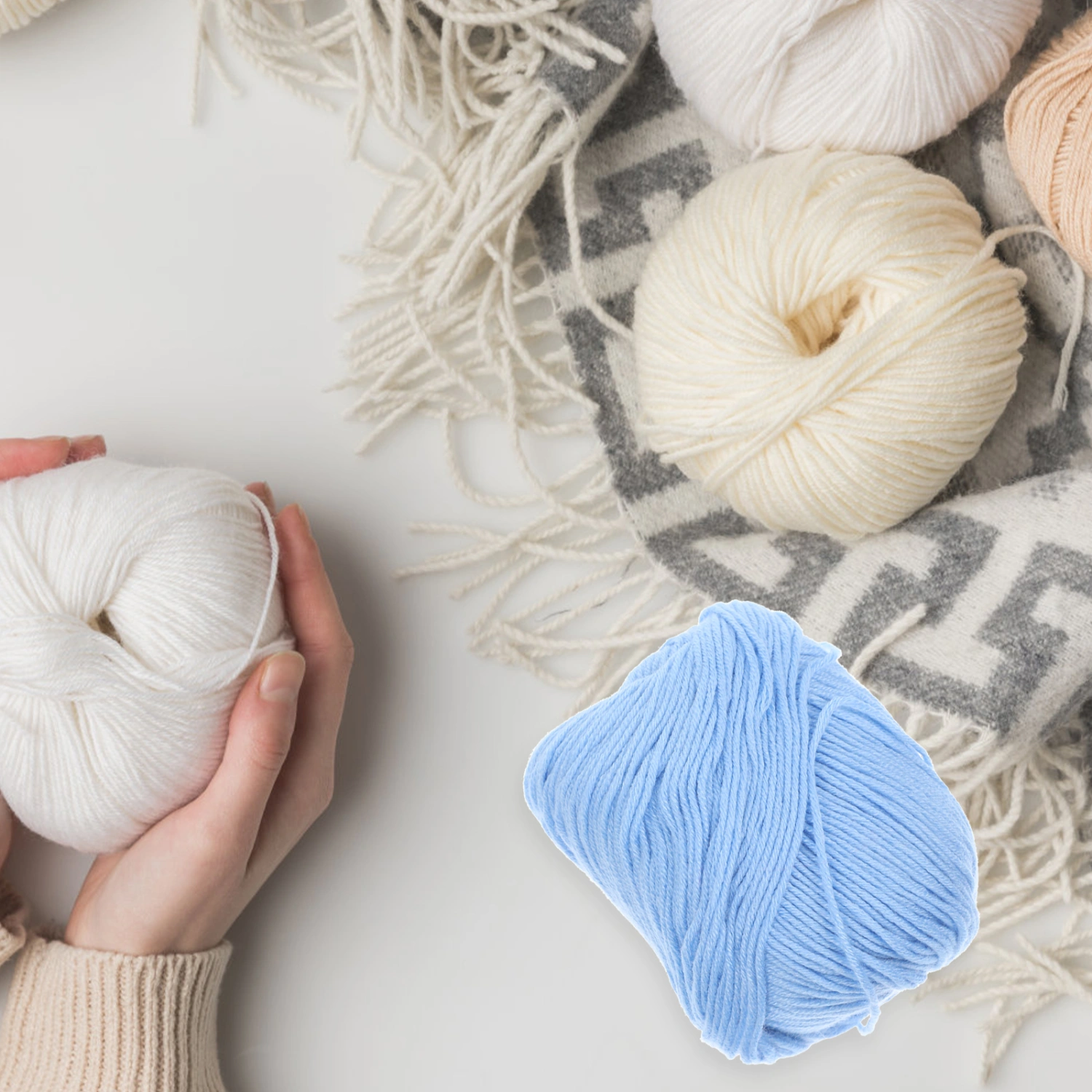 3 Rolls of Multi-function Cotton Yarns Convenient Crochet Yarns Portable Knitting Yarns