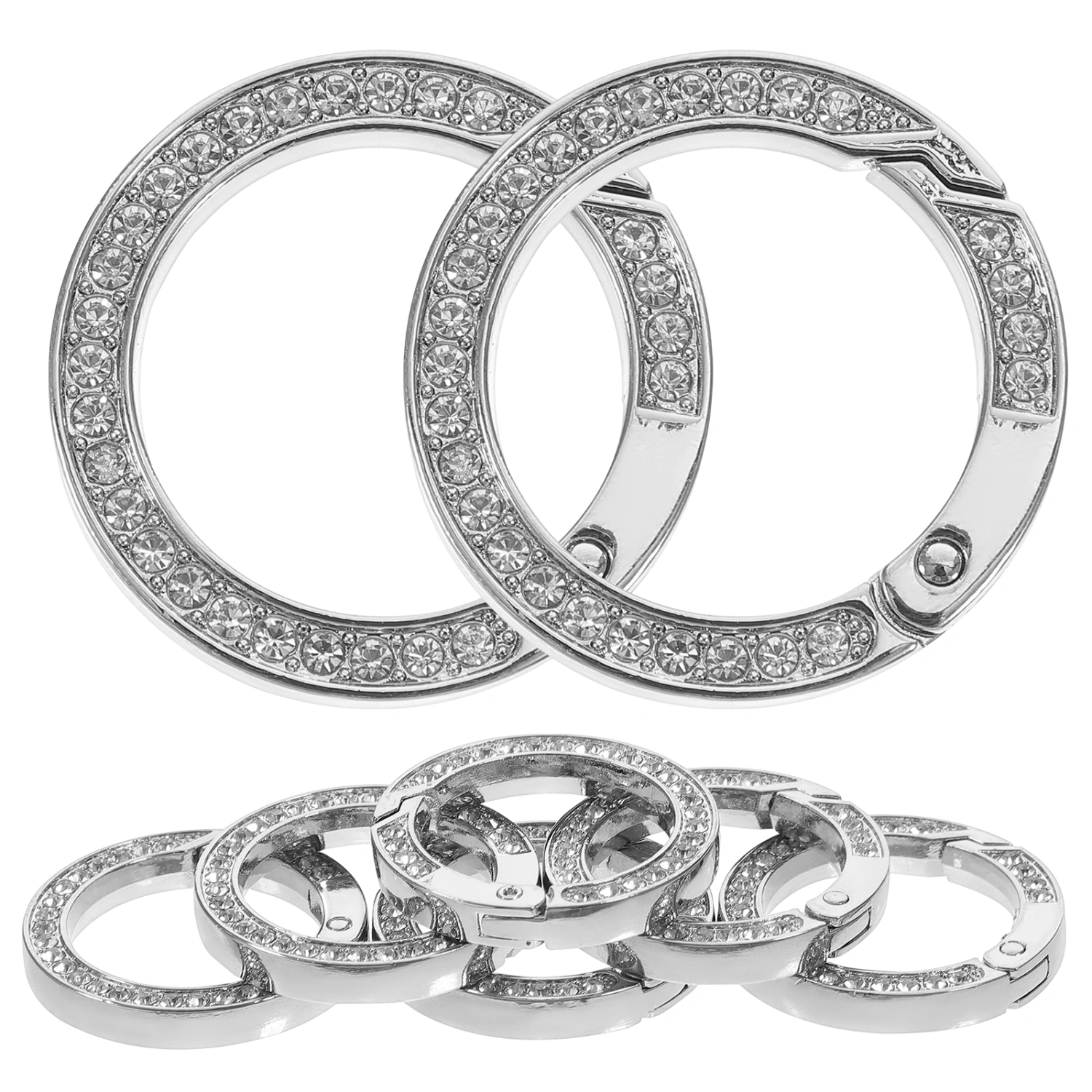 8Pcs Car Key Rings Round Key Organizing Rings Metal Keychain Rings Key Hanging Rings