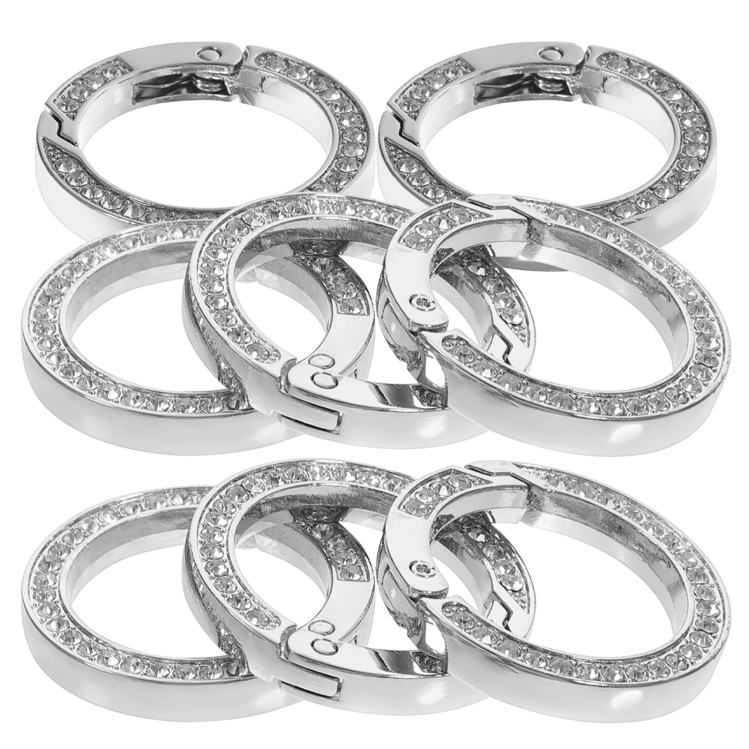 8Pcs Car Key Rings Round Key Organizing Rings Metal Keychain Rings Key Hanging Rings