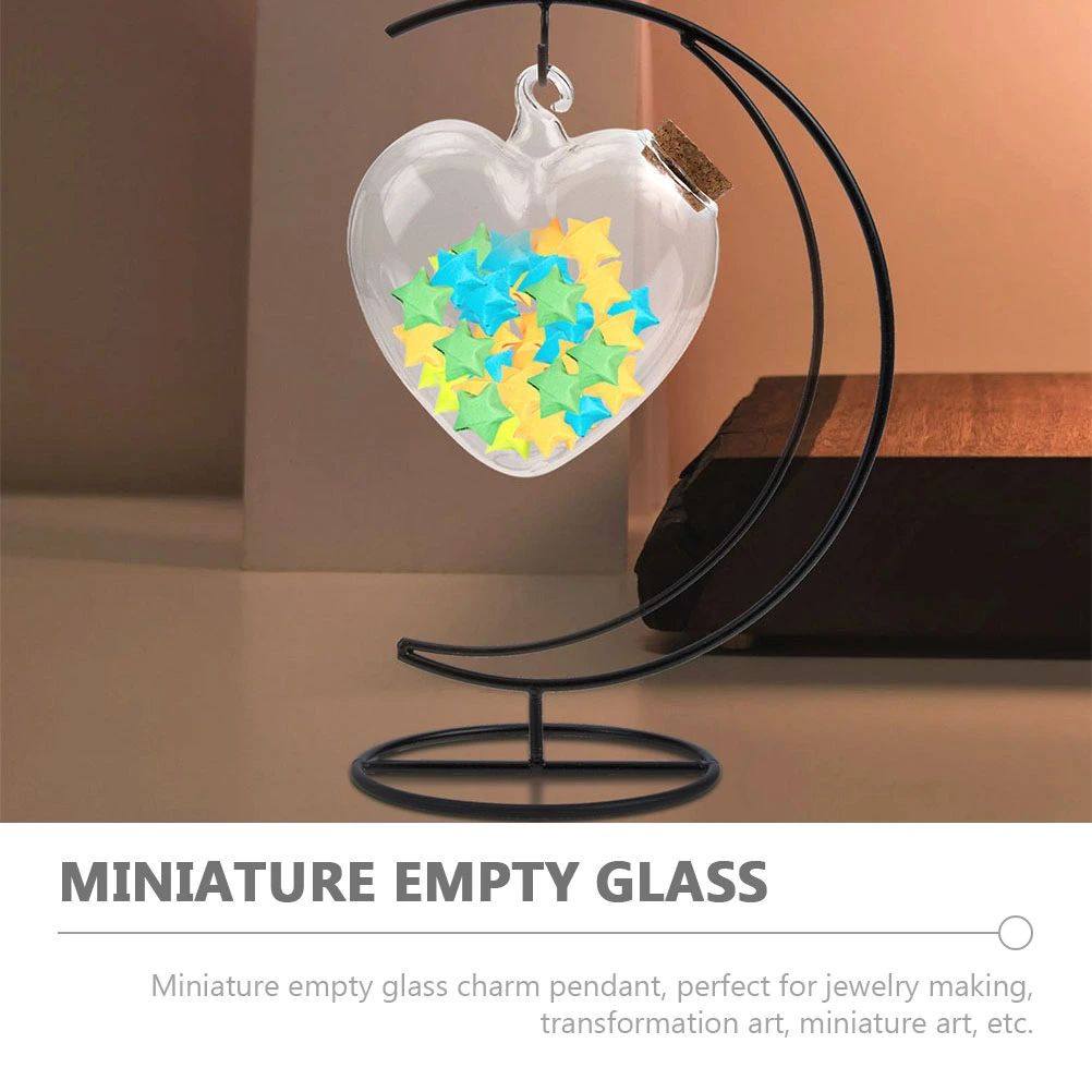 1 Set of Indoor Origami Container Heart Design Wishing Bottle Home Desktop Adornment