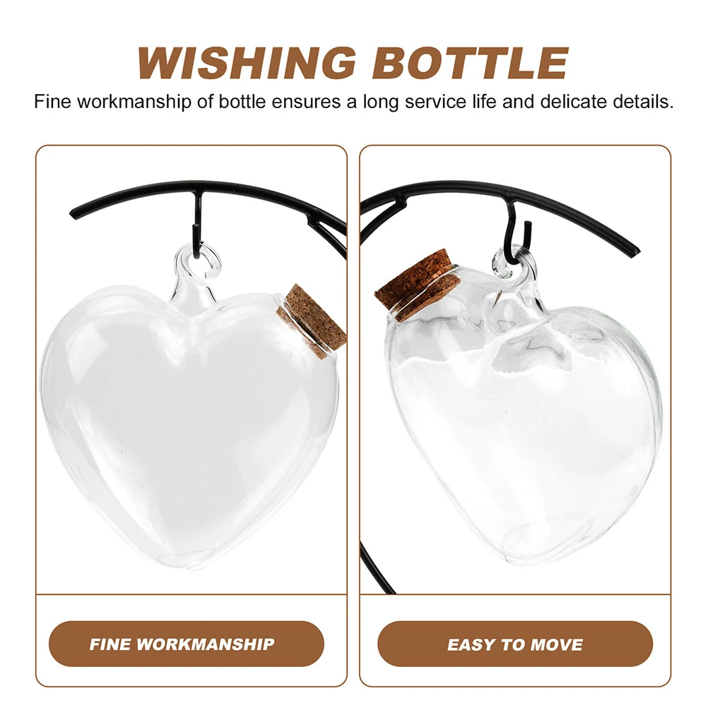 1 Set of Indoor Origami Container Heart Design Wishing Bottle Home Desktop Adornment