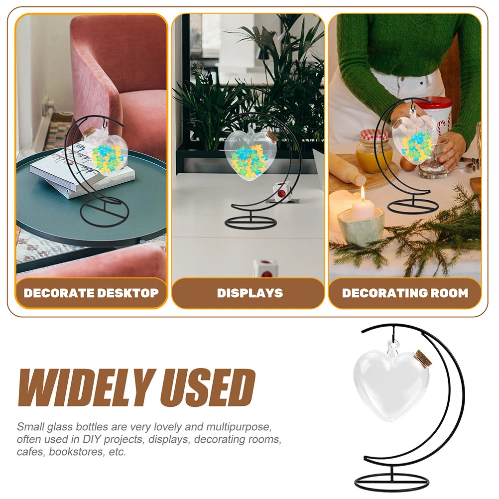 1 Set of Indoor Origami Container Heart Design Wishing Bottle Home Desktop Adornment