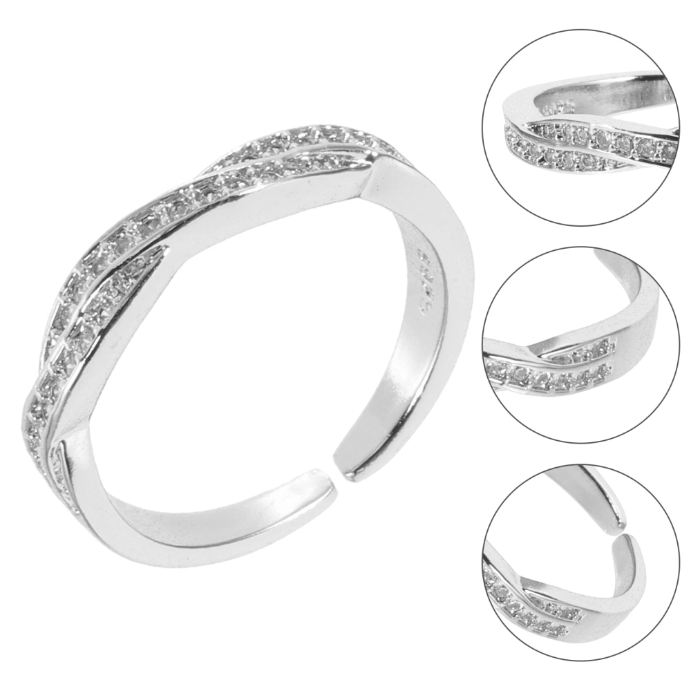 Zircon Ring Opening Adjustable Ring Simple Ring Trendy Ring Jewelry for Women