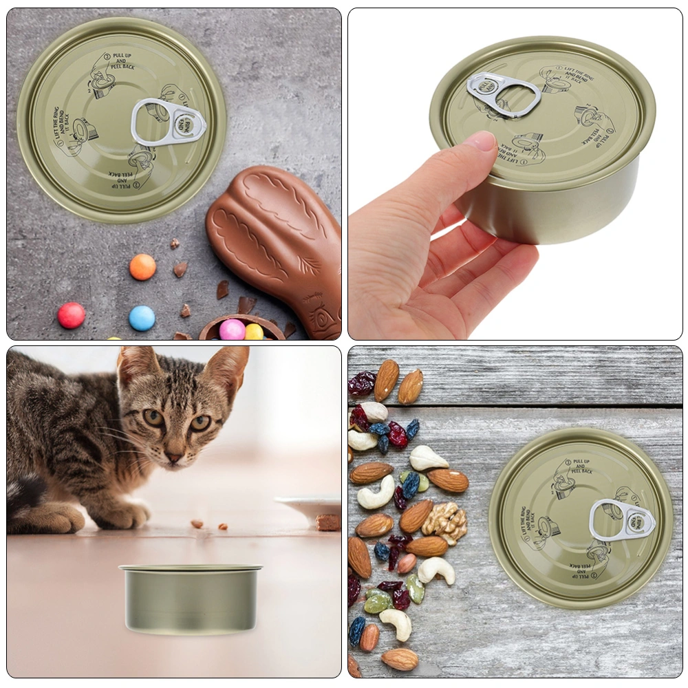 12pcs Food-grade Meat Tin Good Seal Candy Cookie Can Empty Food Tin Refillable Cake Dessert Can