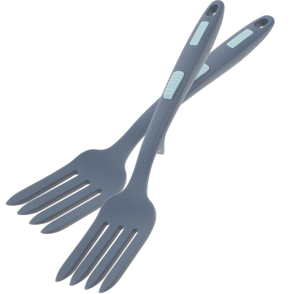 2Pcs Silicone Cooking Fork Washable Mixing Fork Nonstick Silicone Fork Multi-use Cooking Fork