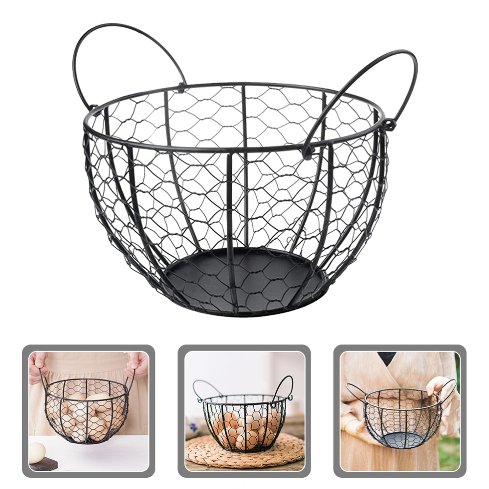 Iron Basket Creative Fruit Basket Countertop Fruit Bowl Egg Container for Kitchen