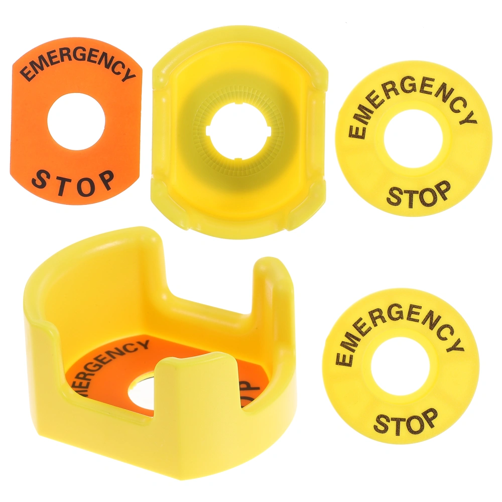 2pcs Switch Button Covers Emergency Stop Button Covers Button Protectors with Warning Circles