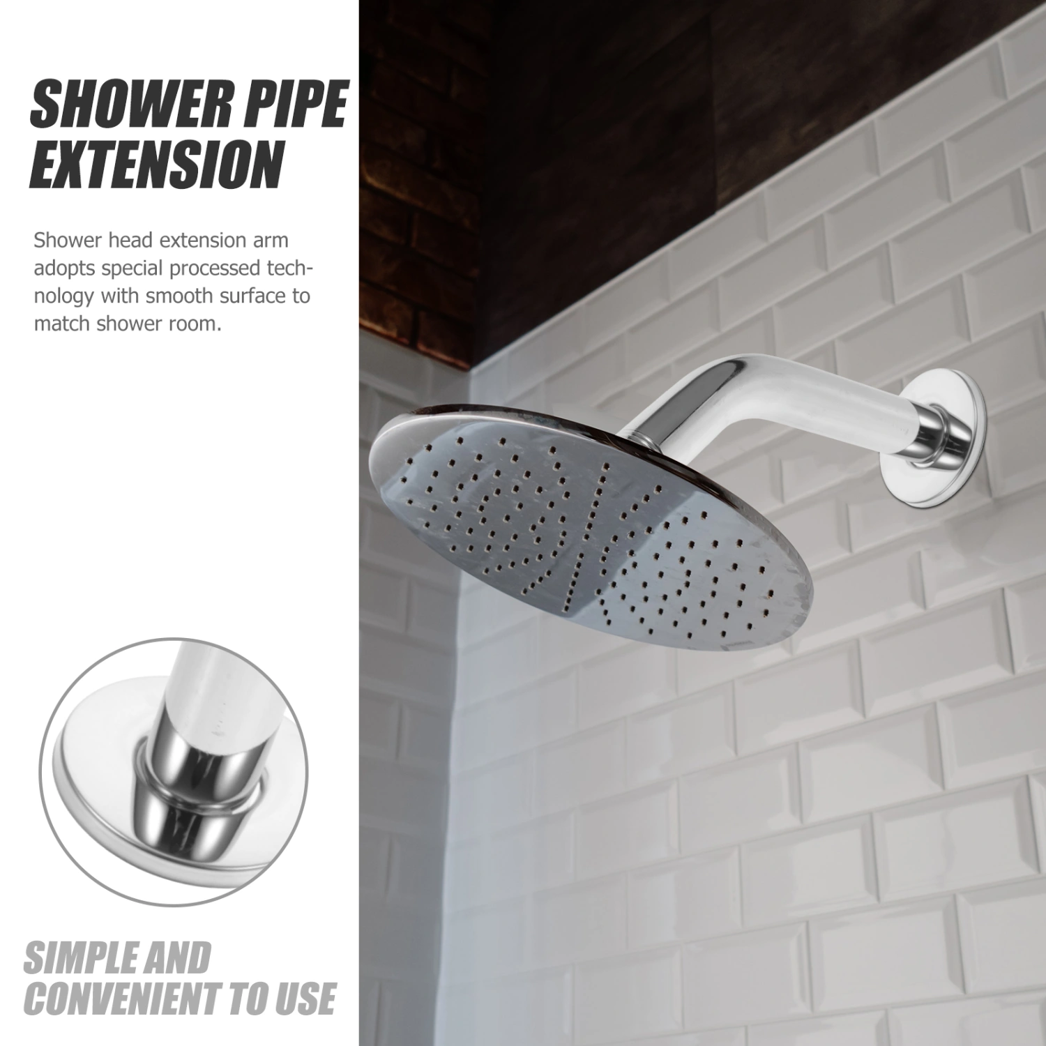 2pcs Angle Shower Head Arm Bathroom Shower Arm Extension Replacement Shower Arms