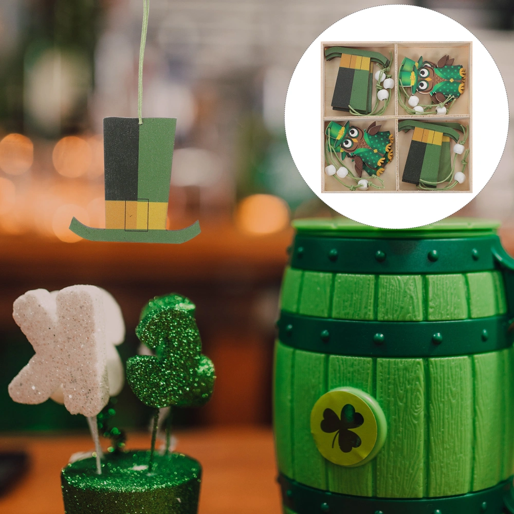 1 Box of Adorable St. Patrick's Hanging Decors Wooden Pendants Decorations