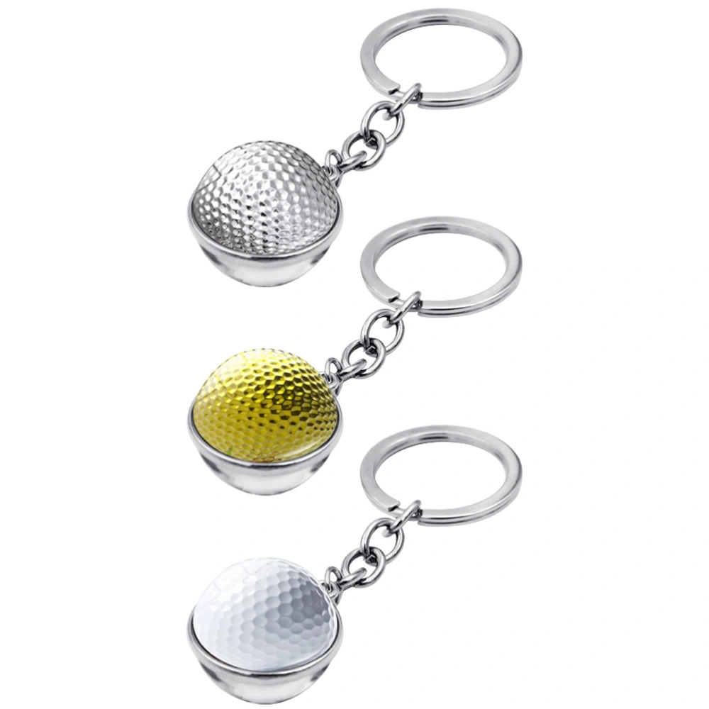 3pcs Portable Golf Key Chains Multi-function Bag Pendants Exquisite Keychain Decors