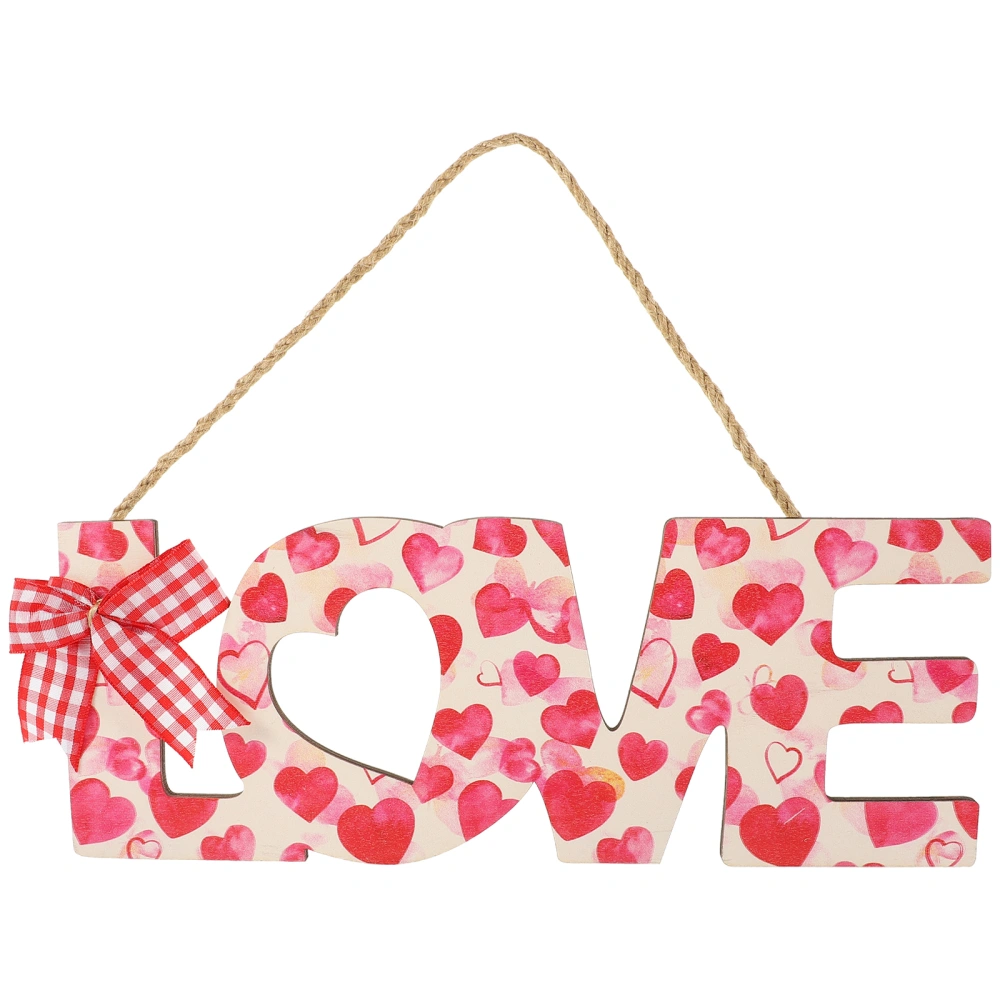 Decorative Valentine's Day Wooden Sign Pendant Valentine's Day Hanging Porch Sign