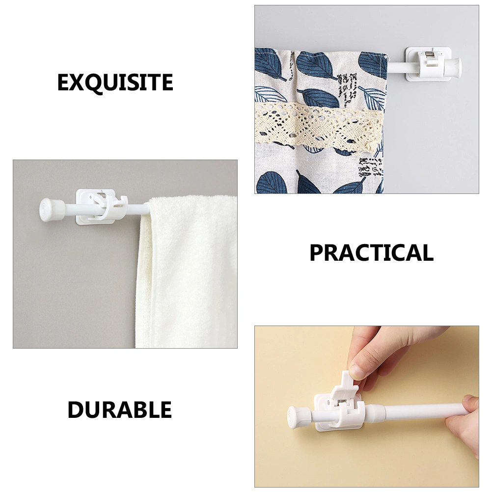 4pcs Curtain Rod Holders Adhesive Curtain Rod Brackets Shower Curtain Rod Holders