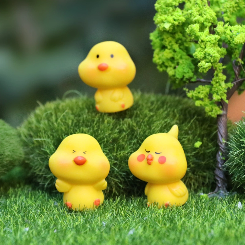 6Pcs Chicken Model Adorable Cartoon Micro Decor Cartoon Decor for Micro Landscape