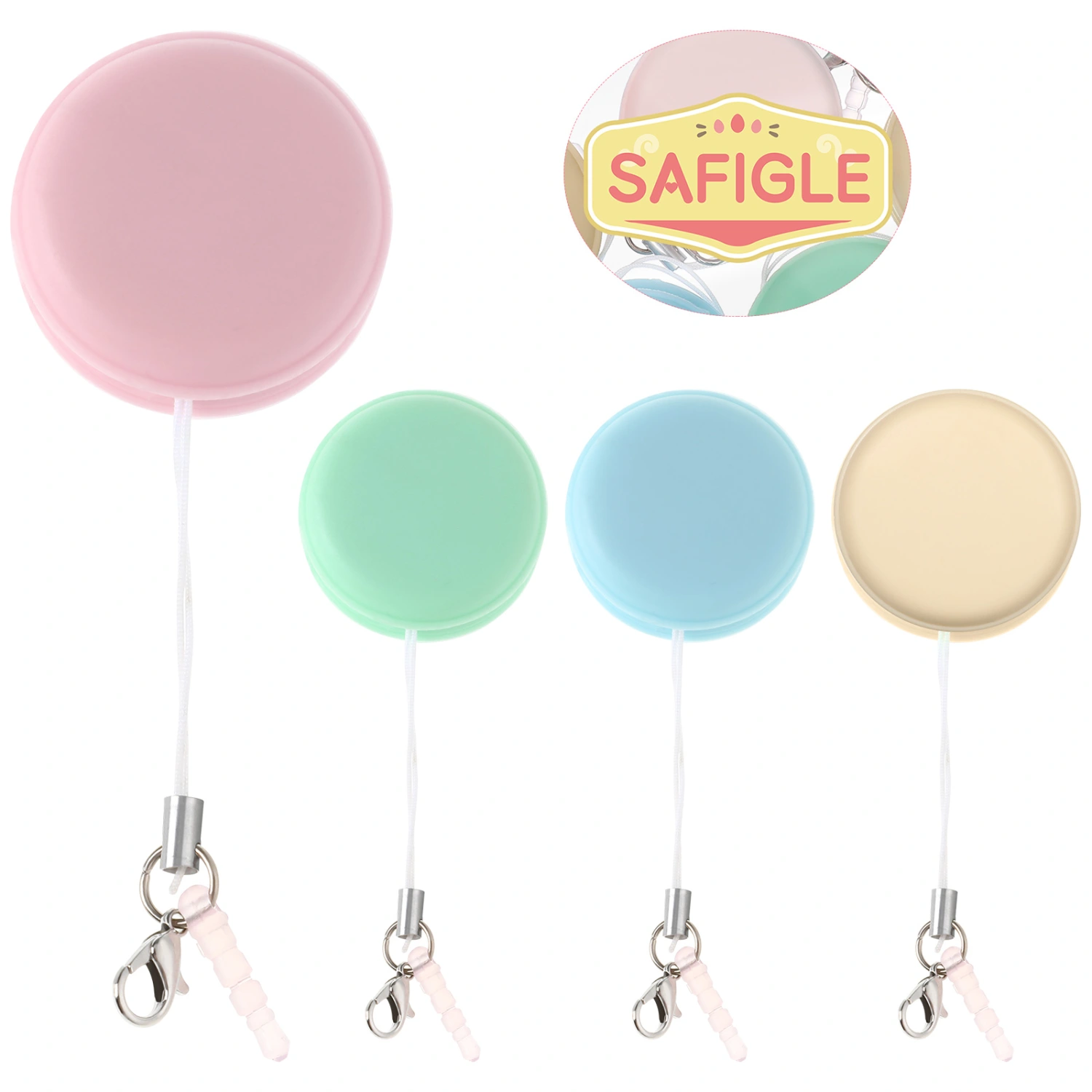 4 Pcs Phone Screen Cleaners Macaron Shaped Phone Cleaning Wipes Brushes Decorative Bag Pendants