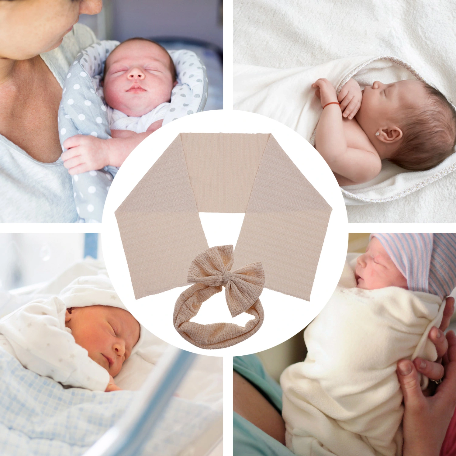 1 Set Baby Swaddle Blanket and Headband Newborn Receiving Blanket for Baby Boys Girls