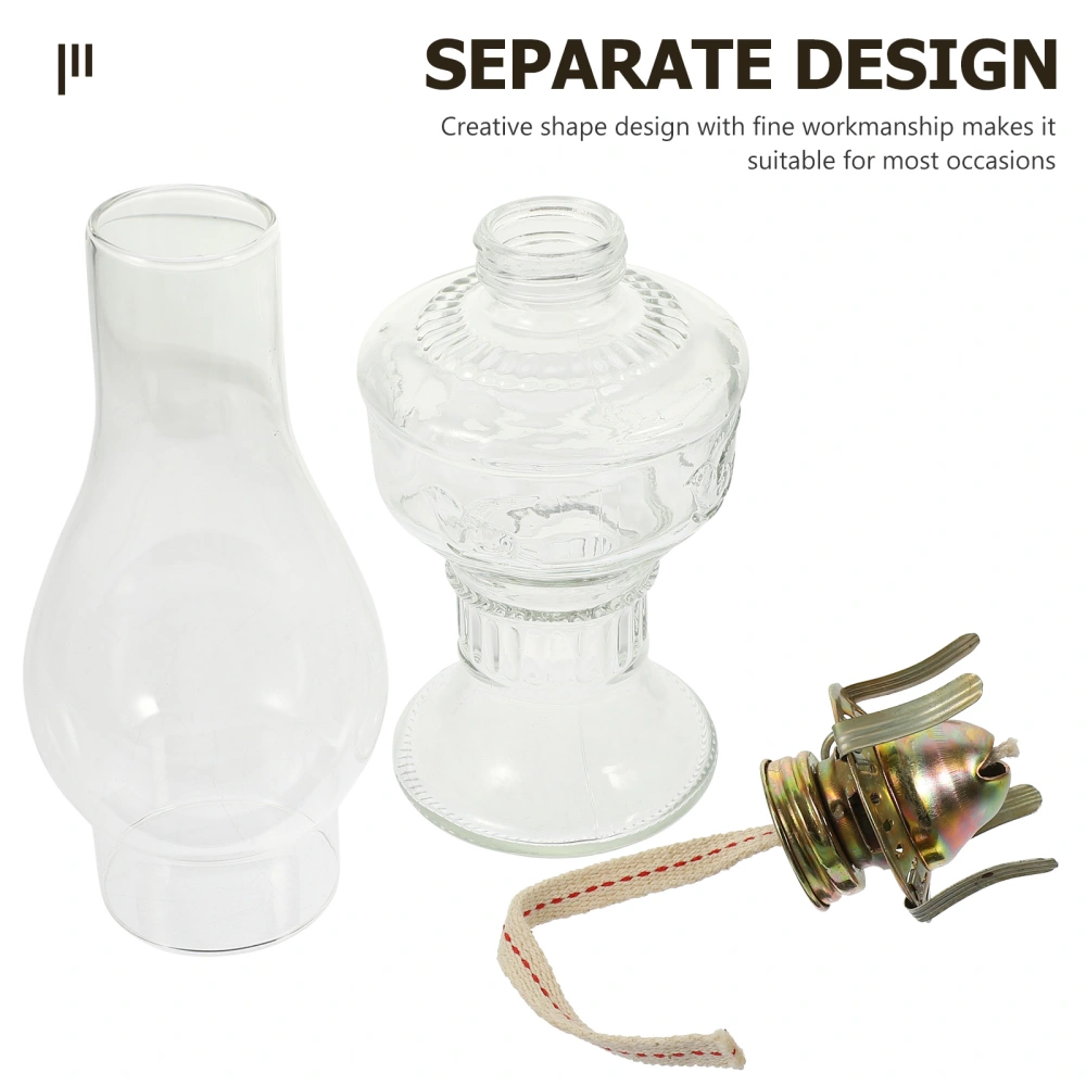 1 set of Clear Kerosene Lamp Indoor Kerosene Lamp Decorative Oil Lantern Tabletop Decor