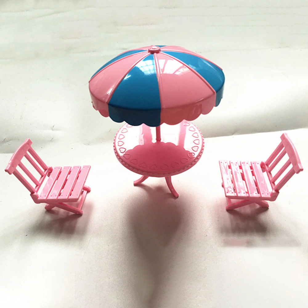 2 Sets of Mini Deck Chair Mini House Beach Chair Ornament Colored Beach Table Chair Props Kit