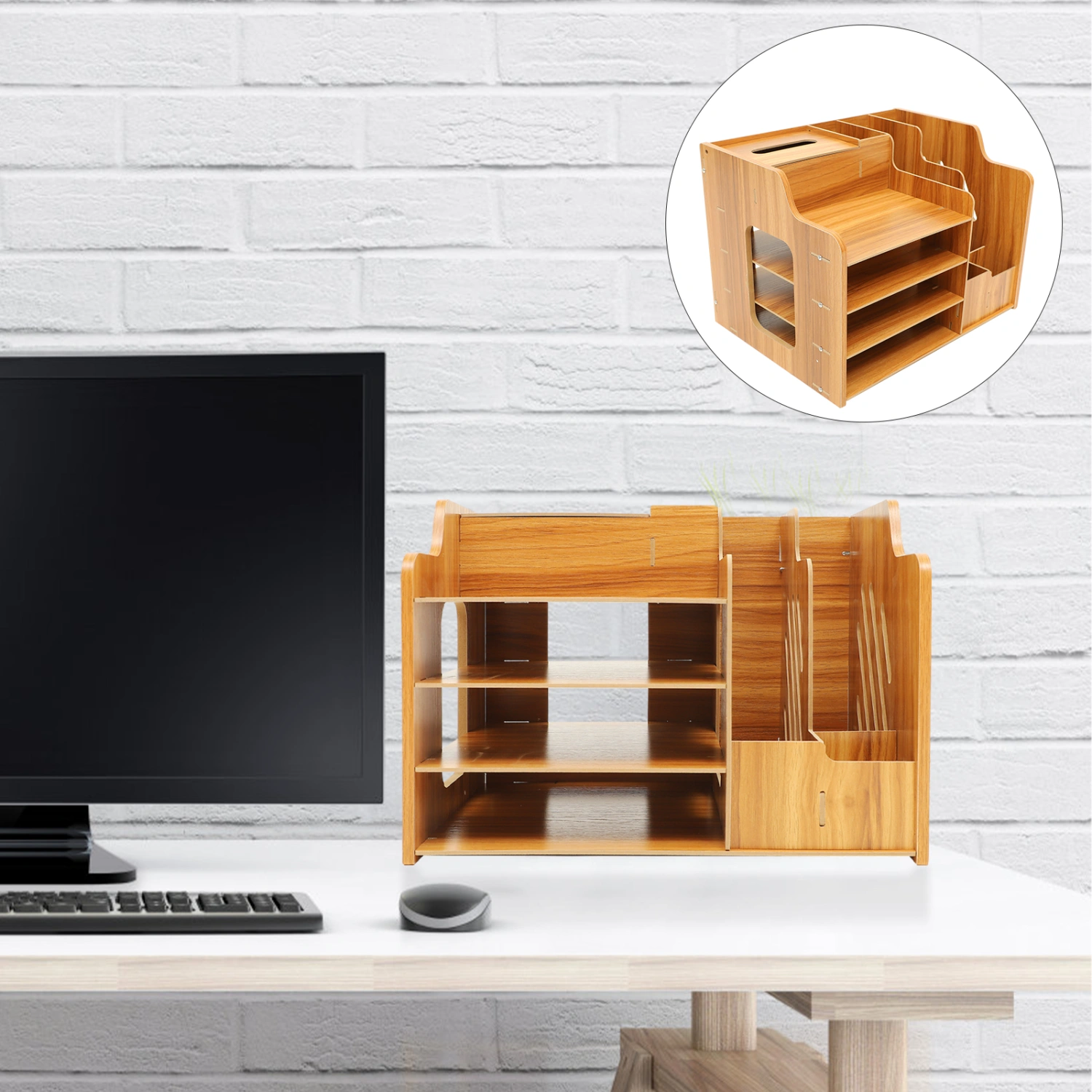 Desktop Files Holder Multi-layer Table Organizer Multi-use Desk Organizer Office Supply