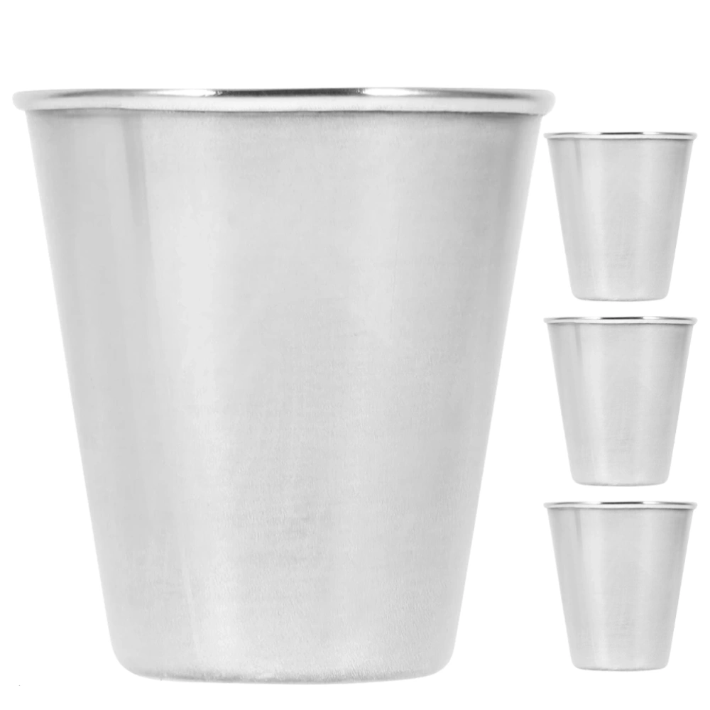 4Pcs Stainless Steel Beer Cups Cold Beverage Cups Kids Water Cups Metal Shot Cups Small Cups