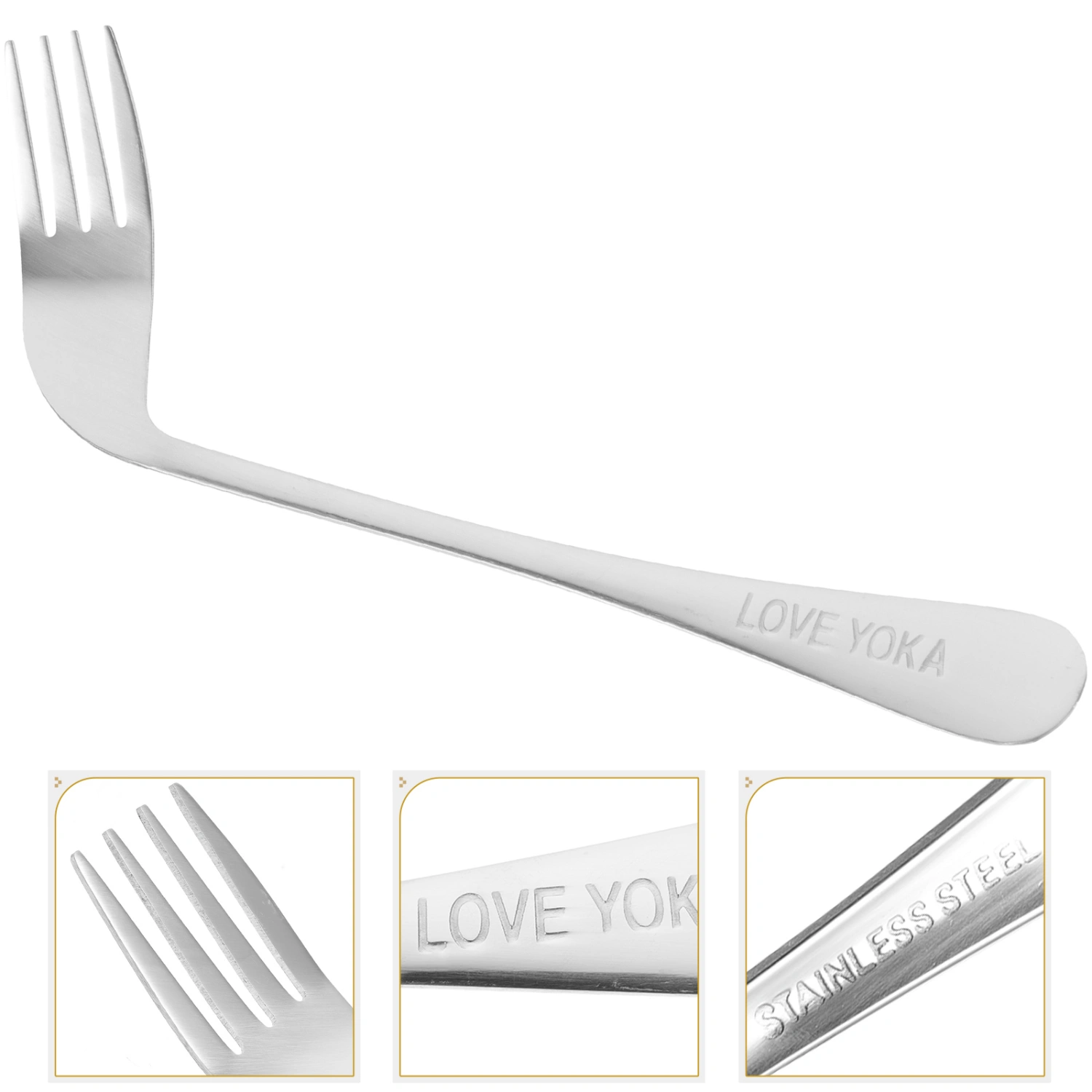 Left-hand Angled Fork Lightweight Ergonomic Fork Eating Feeding Fork Assist Tableware