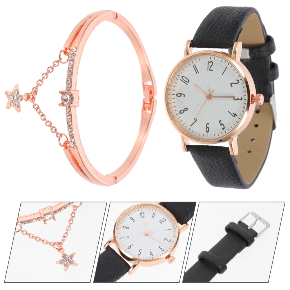 1 Set of Delicate Women Watch Decorative Wrist Watch Female Watch Bracelet Kit