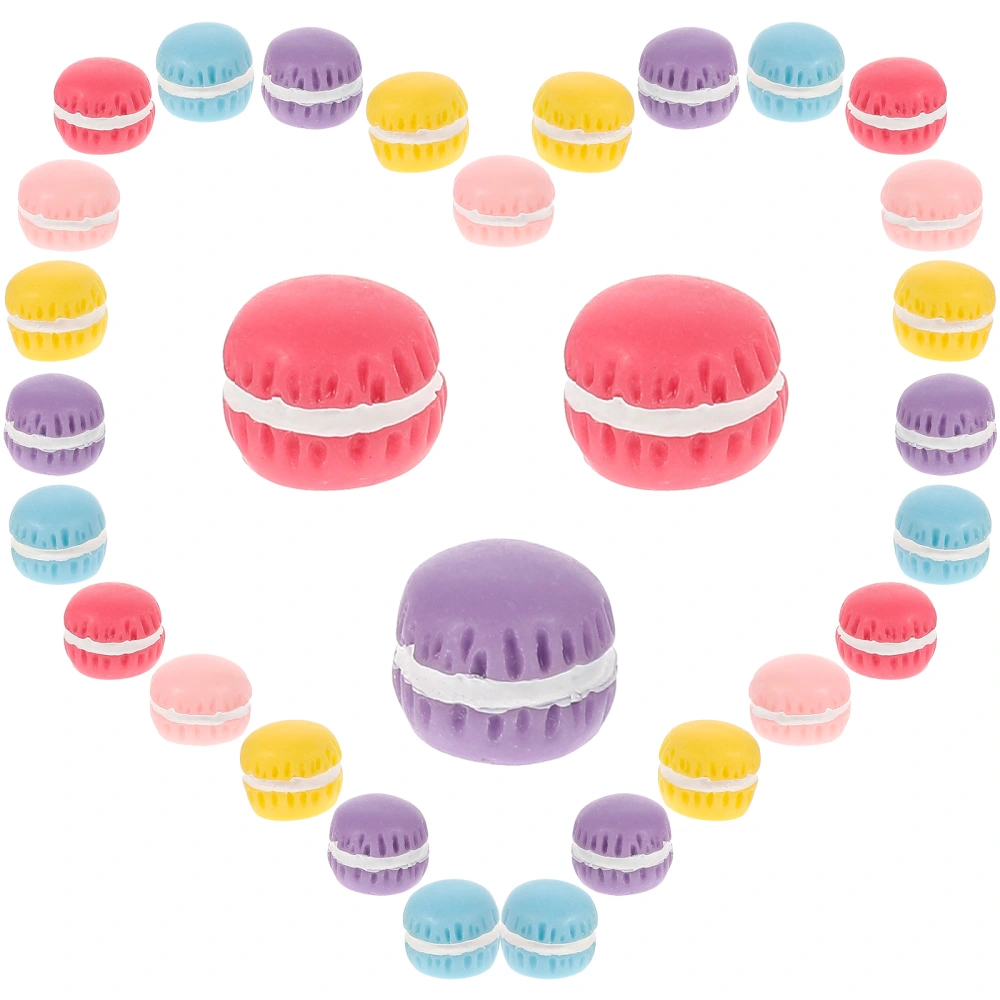 30pcs Cute Resin Beads Macaron Resin Flatback Decor for Handicraft Phone Case Decor