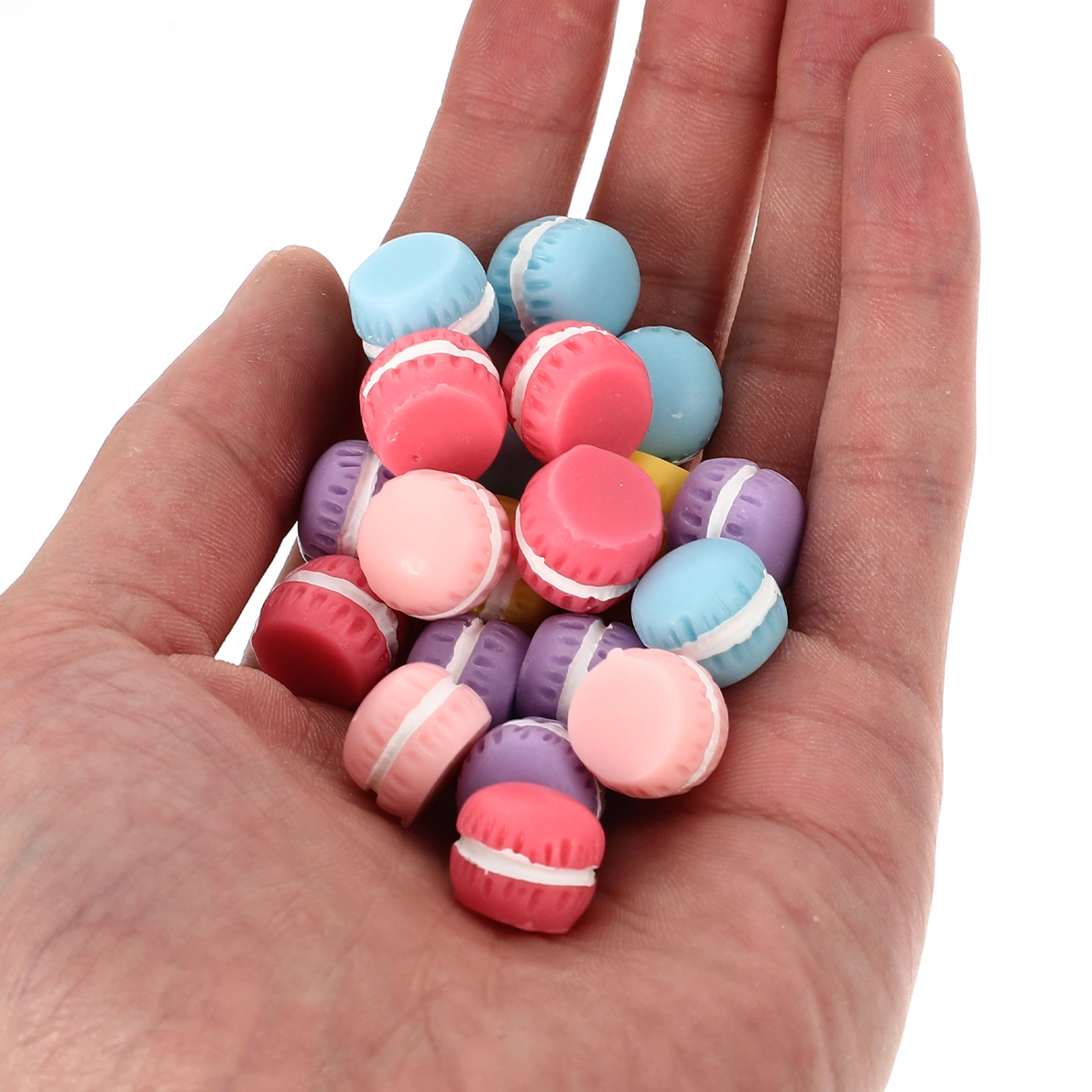 30pcs Cute Resin Beads Macaron Resin Flatback Decor for Handicraft Phone Case Decor