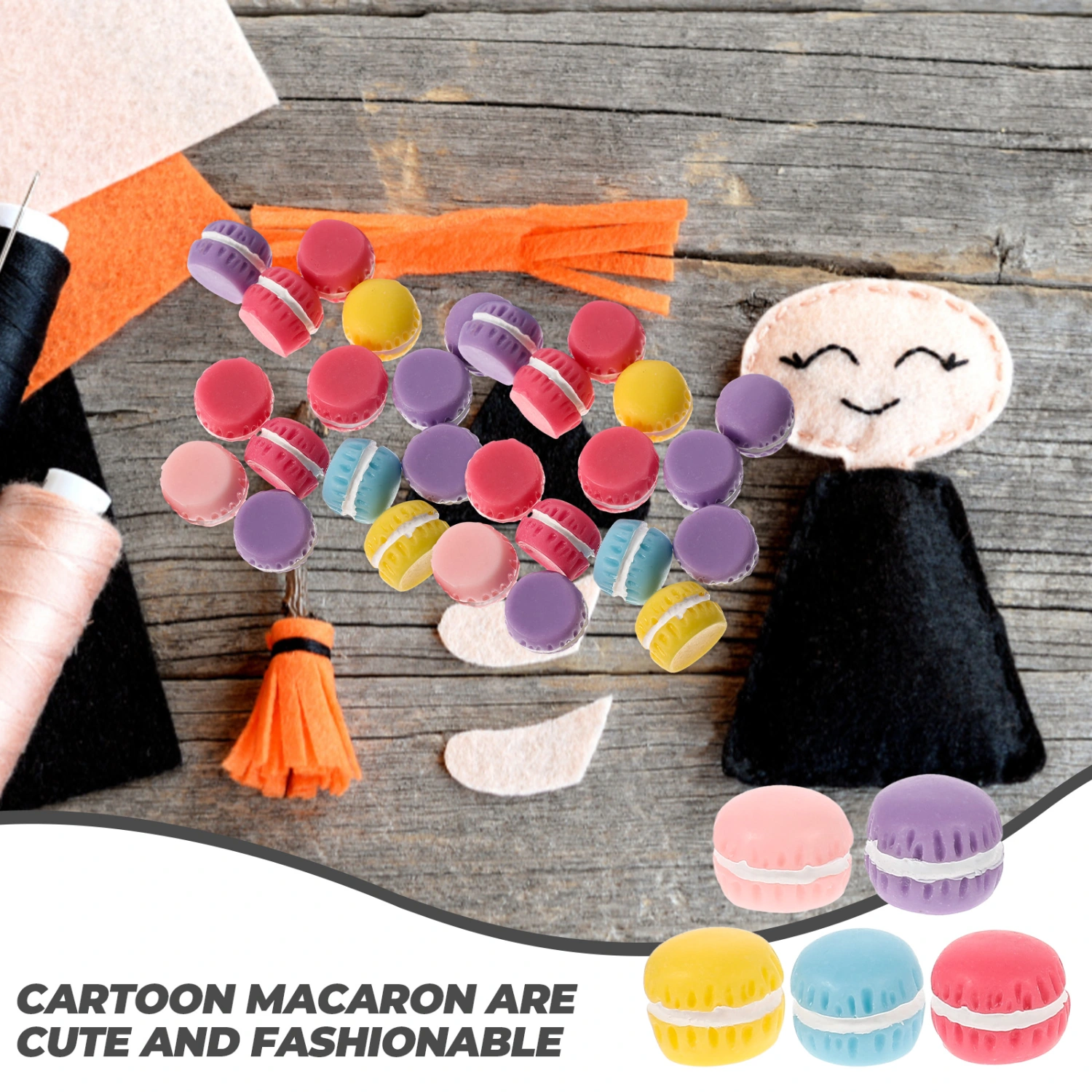 30pcs Cute Resin Beads Macaron Resin Flatback Decor for Handicraft Phone Case Decor