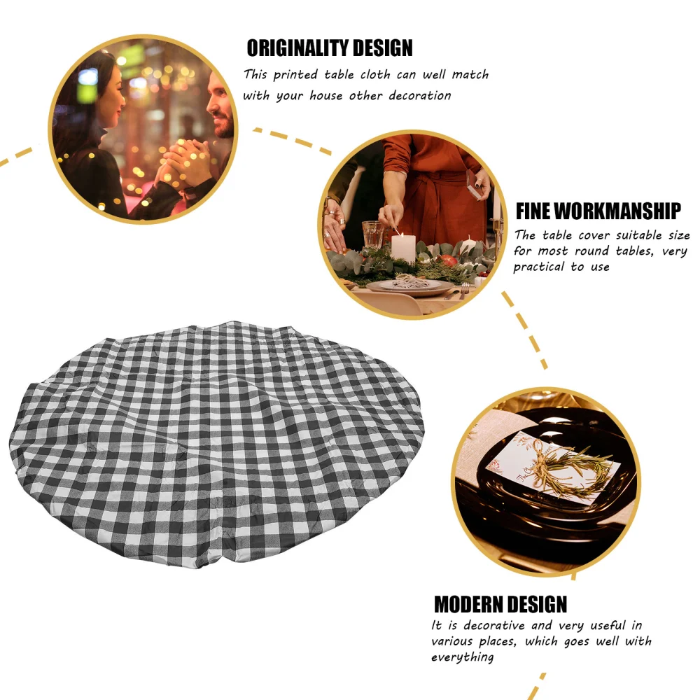 Round Tablecloth Washable Table Cloth Decorative Circular Table Cover Linen for Banquet