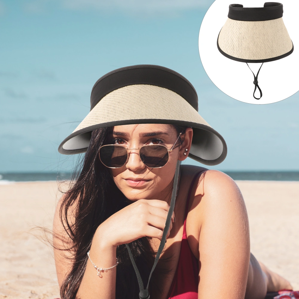 Portable Beach Hat Straw Woven Sun Hat Woven Sun Shade Hat Beach Straw Hat Beach Hat