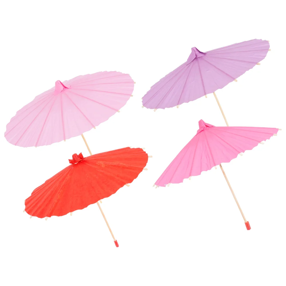 4pcs Miniature Umbrella Toys Mini Colorful Umbrella Hanging Ornaments Photo Props