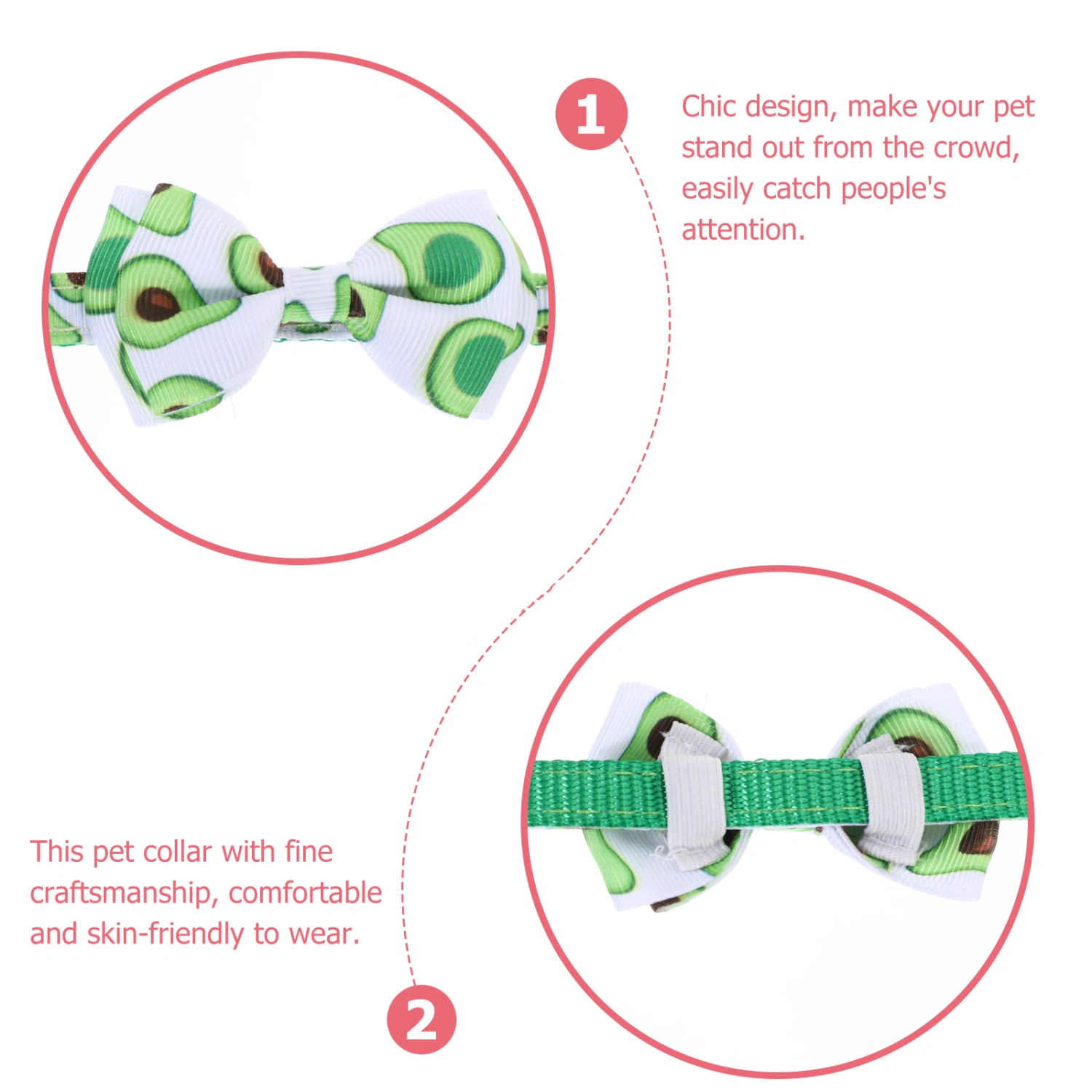 Wear-resistant Cat Collar Reusable Dog Collar Outdoor Kitten Collar Dog Supply with Bow