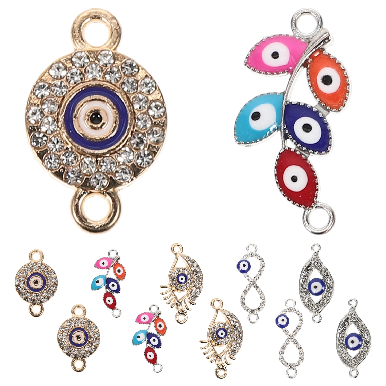 22pcs Crafts Evil Eye Charm Diy Hanging Evil Eye Connectors For Jewelry Making Findings Evil Eye Gifts