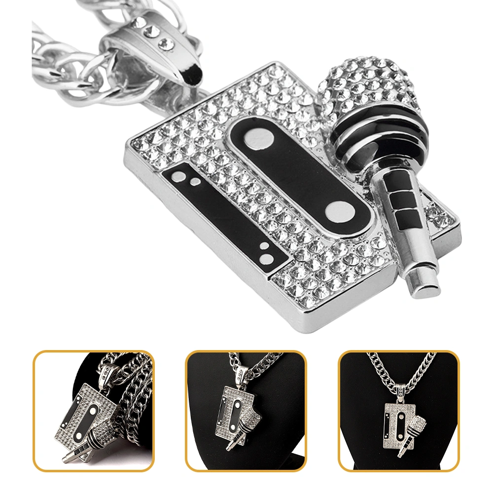 Hip Hop Chain Hip-hop Microphone Neck Jewelry Cassette Aesthetic Necklace