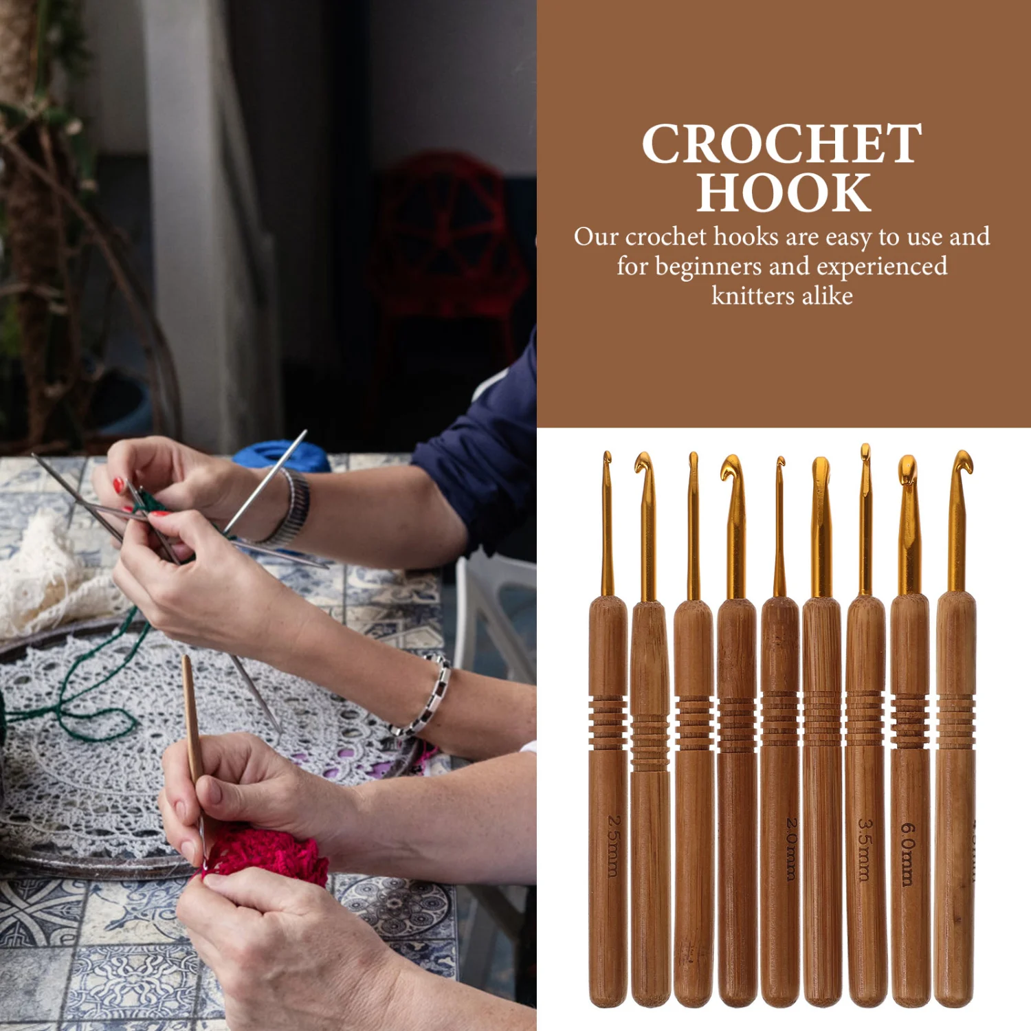 9Pcs Knitting Crochet Hooks Knitting Needles for Crochet Yarn DIY Crochet Hooks Knitting Tools