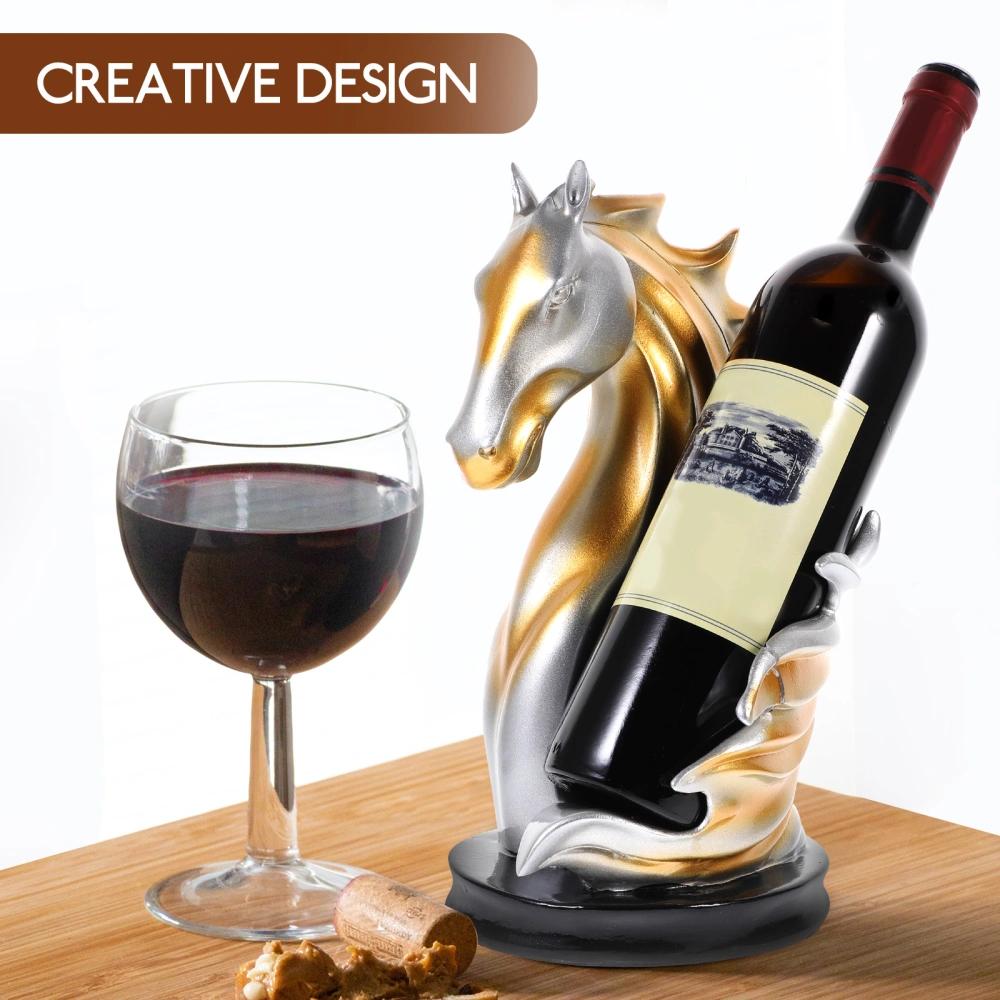 Horse Shaped Wine Bottle Holder Resin Horse Shape Red Wine Display Rack for Tabletop