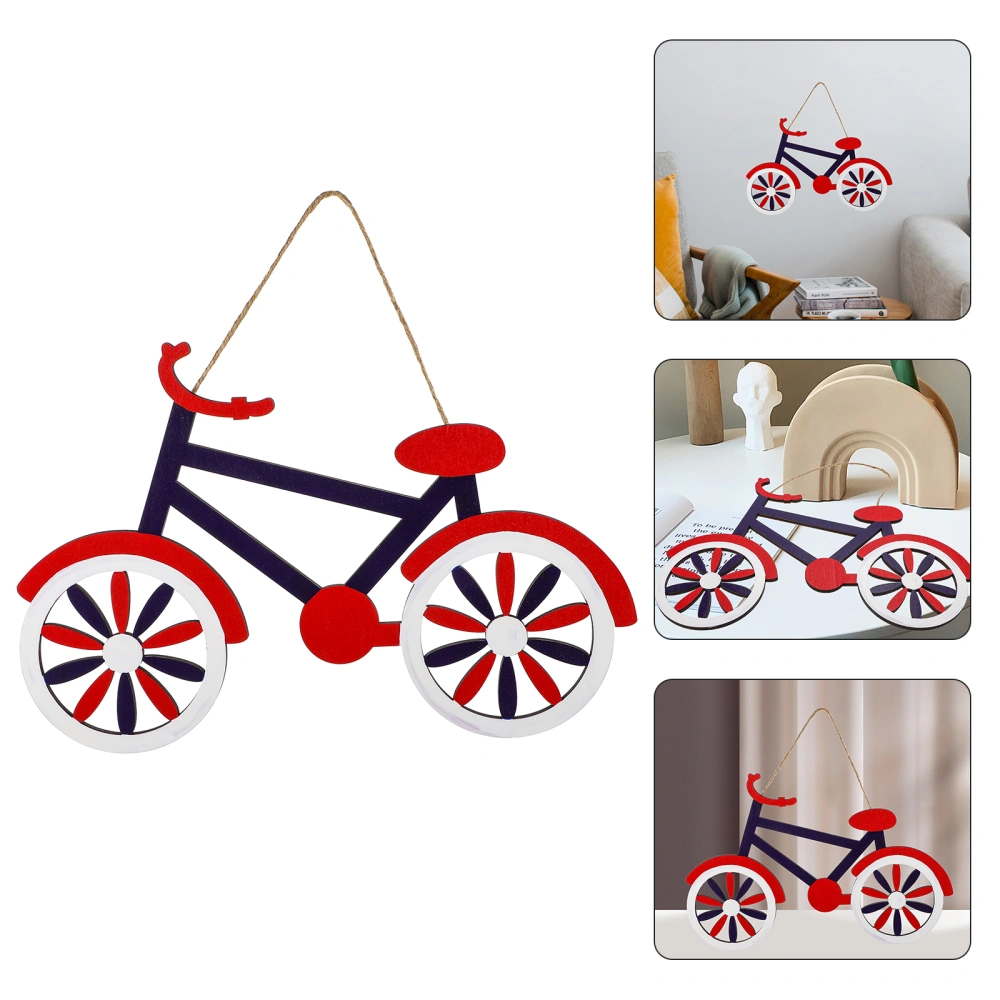 Wood 4th of July Patriotic Wooden Sign Hanging Wooden Bike Plaque Door Wall Hanging Sign