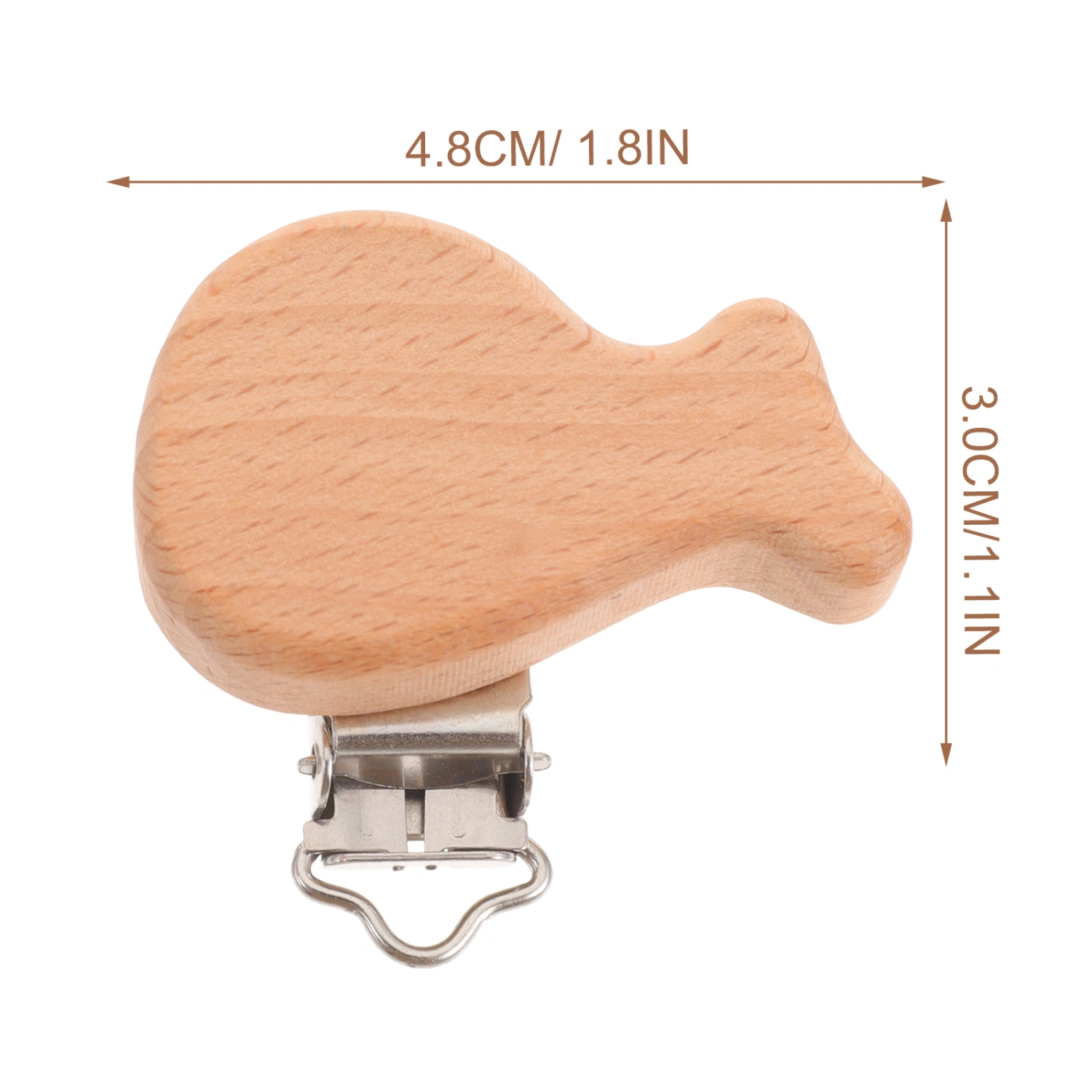 4pcs Beech Wooden Pacifier Clip Durable Wooden Pacifier Clamps Decorative Pacifier Clip