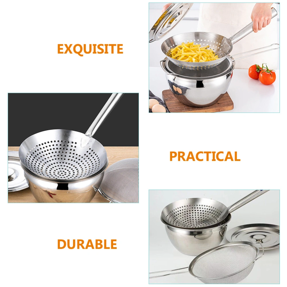 1 Set of Stainless Steel Mesh Strainers Multi-function Oil Strainers Professional Oil Bowl