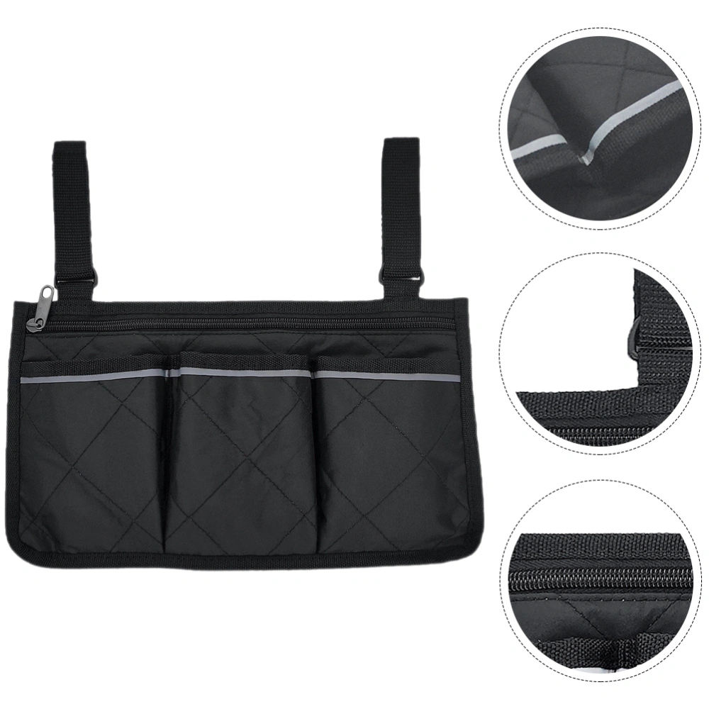 Wheelchair Bag Wheelchair Side Organizer Bag Hanging Pouch Storage Bag with Reflective Strip