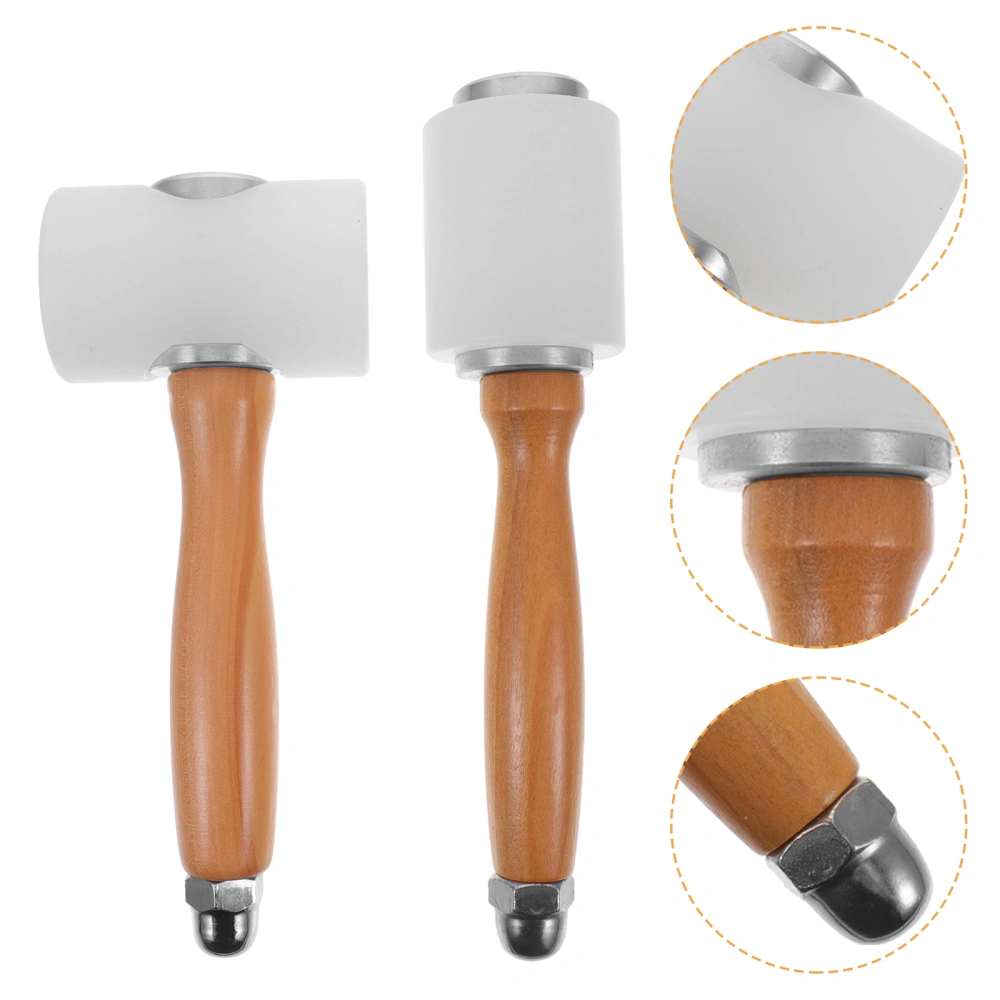 2pcs Nylon Hammers DIY Leather Crafts Installation Hammer Rubber Mallet for Floor Installation