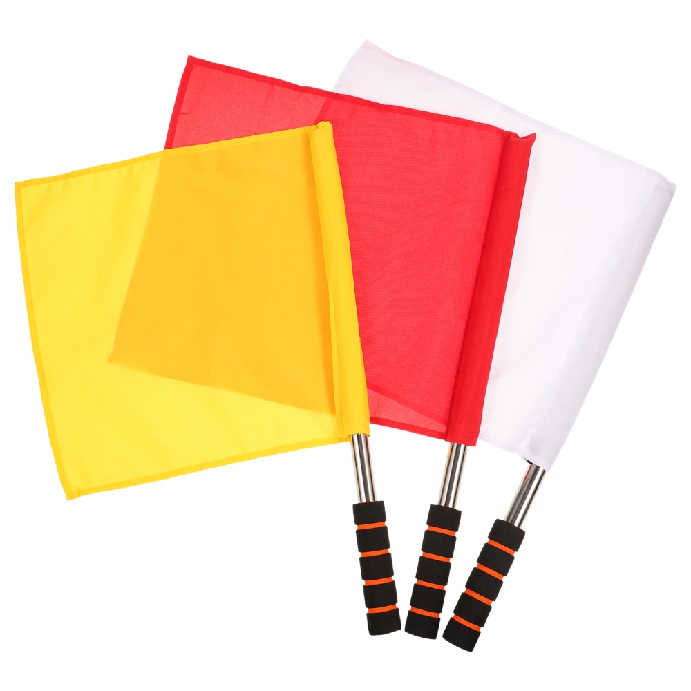 3Pcs Command Flags Traffic Signal Flags Referee Warning Signal Flags Sports Accessory