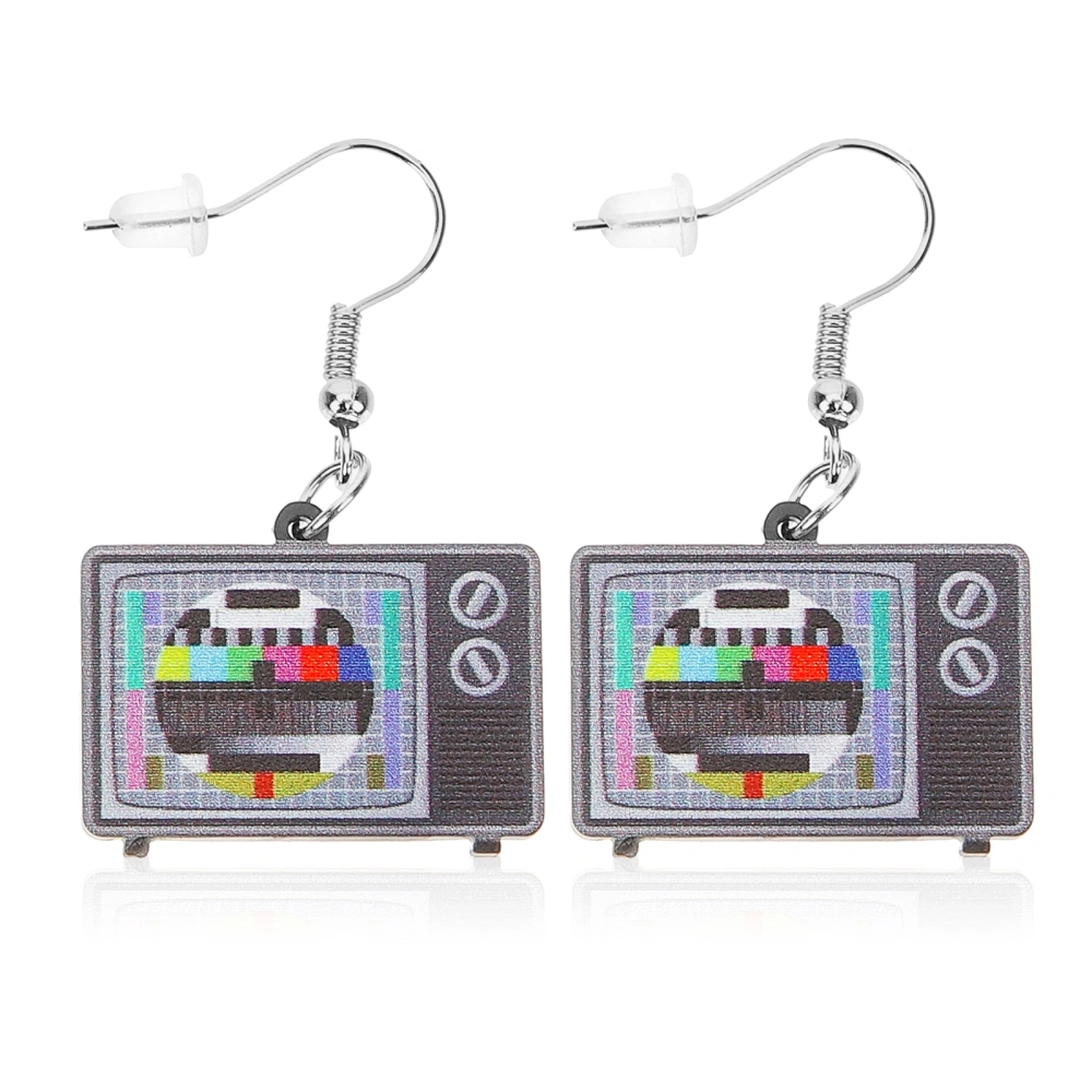 1 Pair Retro Television Earrings Funny Earrings Creative Earrings Dangle Earrings