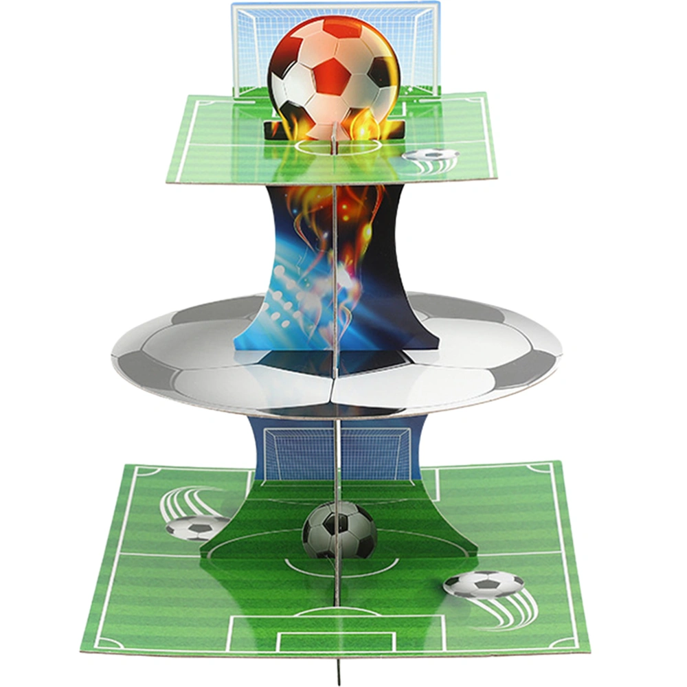 2 Sets Football Themed Paper Tiered Cake Stands Cupcake Stands Party Supplies