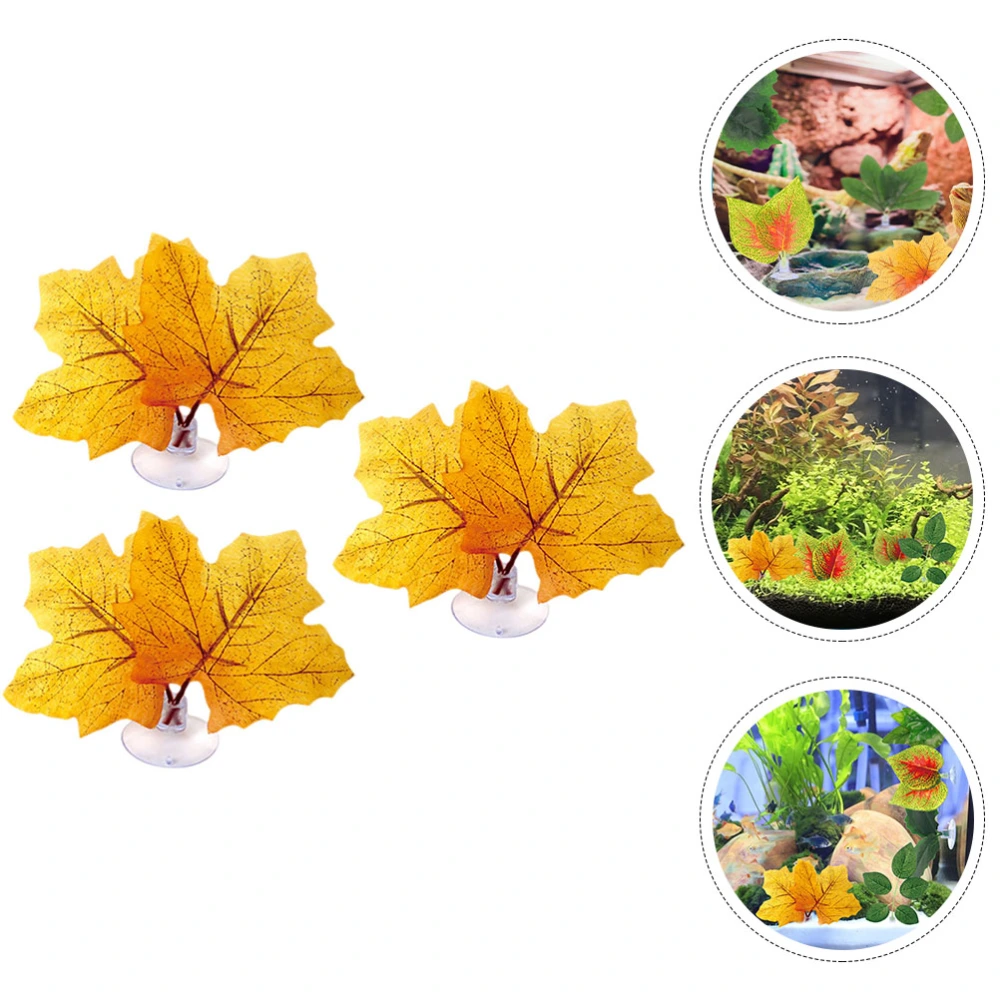 3Pcs Decorative Faux Plants Wear Resistant Aquarium Plants Replaceable Aquarium Decors